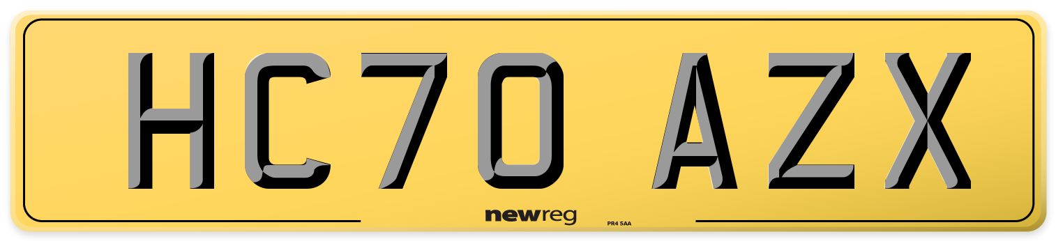 HC70 AZX Rear Number Plate