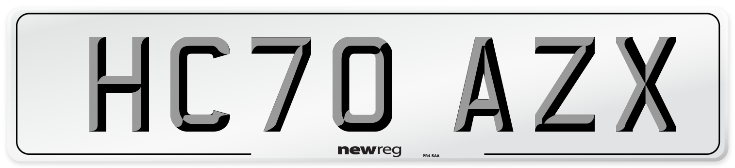 HC70 AZX Front Number Plate