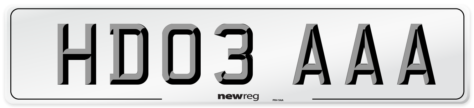 HD03 AAA Front Number Plate