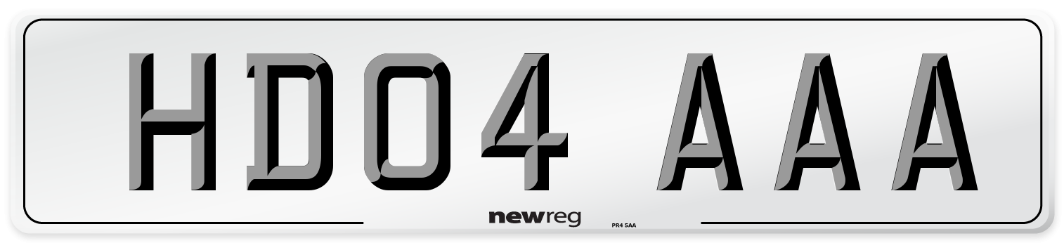 HD04 AAA Front Number Plate