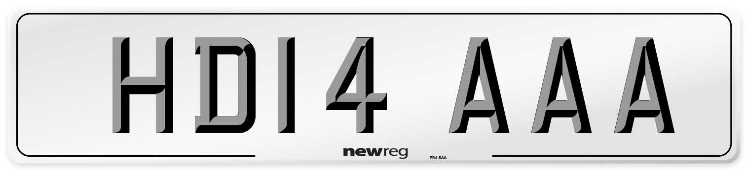 HD14 AAA Front Number Plate