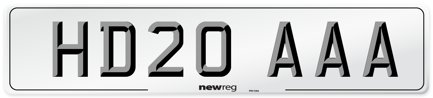 HD20 AAA Front Number Plate