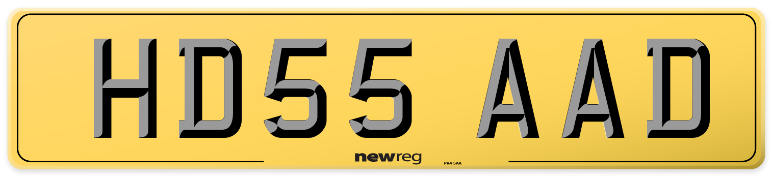 HD55 AAD Rear Number Plate
