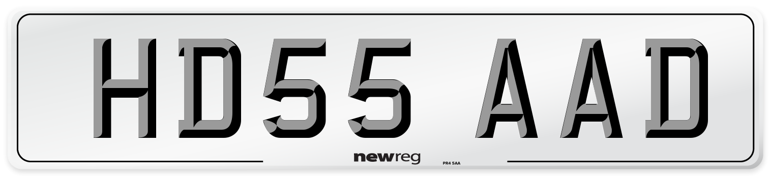 HD55 AAD Front Number Plate