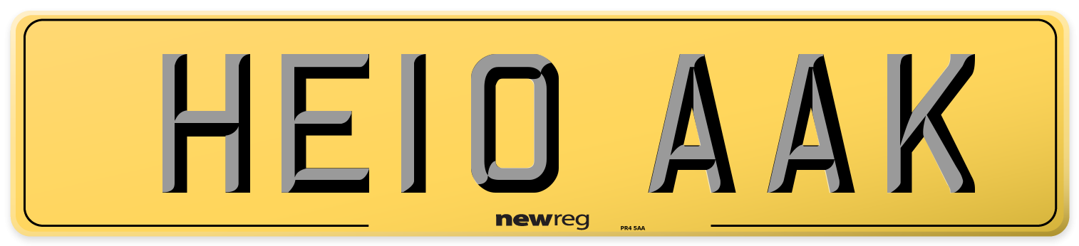 HE10 AAK Rear Number Plate