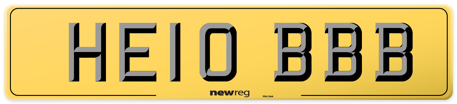 HE10 BBB Rear Number Plate
