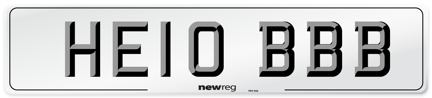 HE10 BBB Front Number Plate