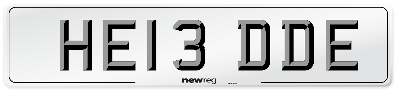 HE13 DDE Front Number Plate