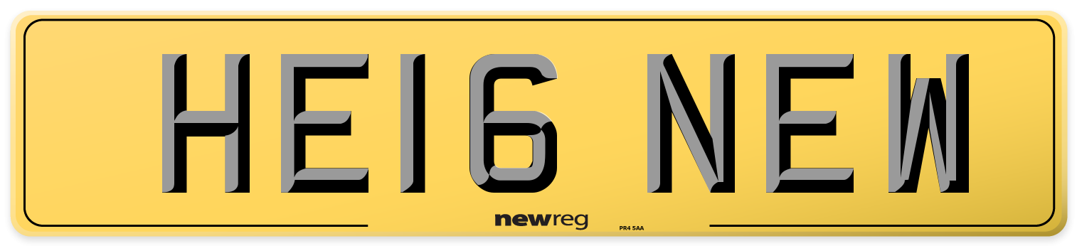 HE16 NEW Rear Number Plate