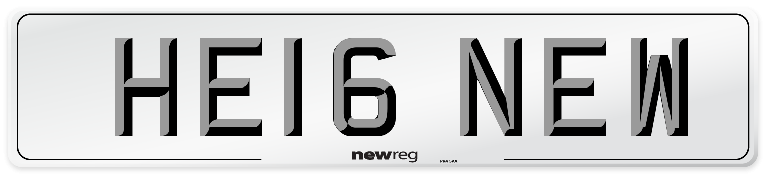 HE16 NEW Front Number Plate