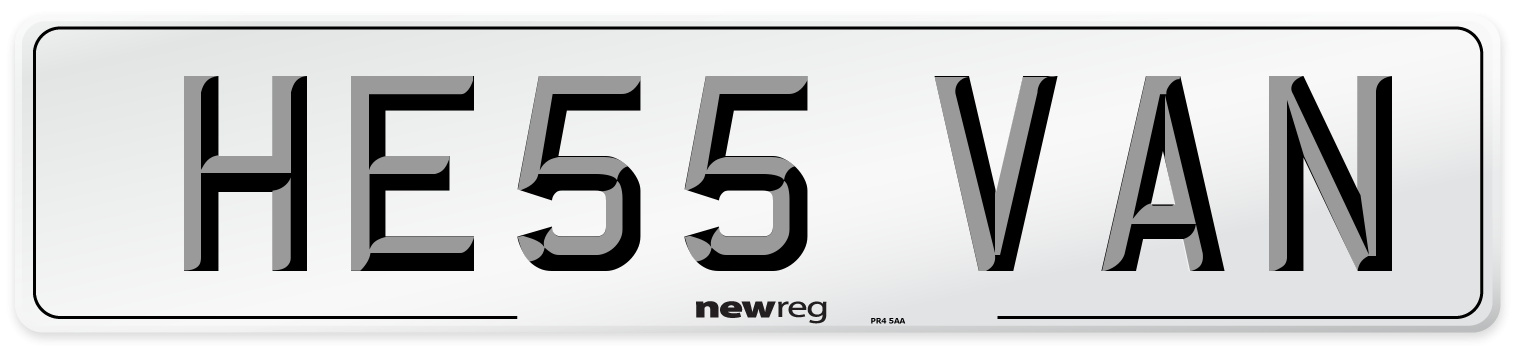 HE55 VAN Front Number Plate