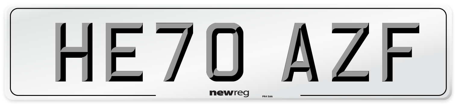 HE70 AZF Front Number Plate