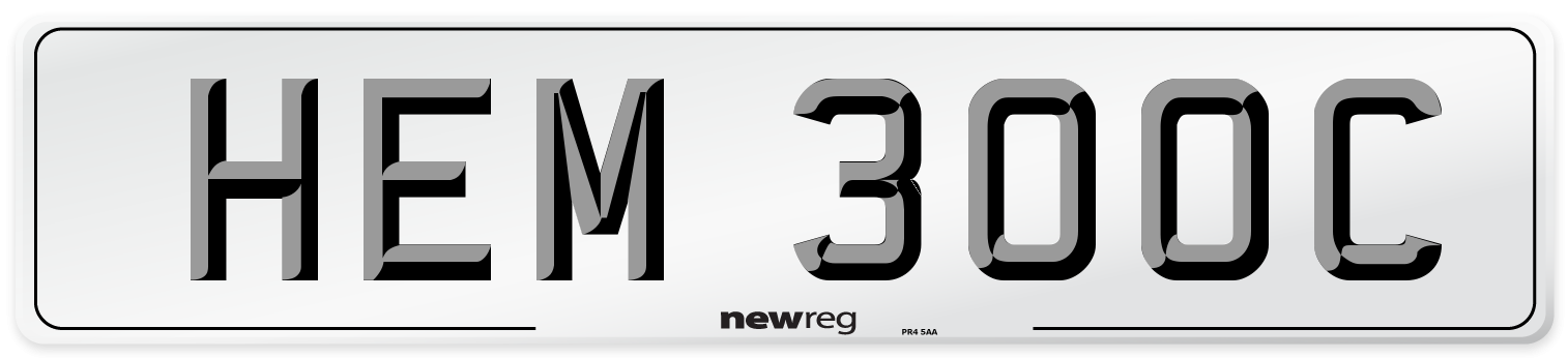 HEM 300C Front Number Plate