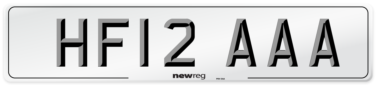 HF12 AAA Front Number Plate