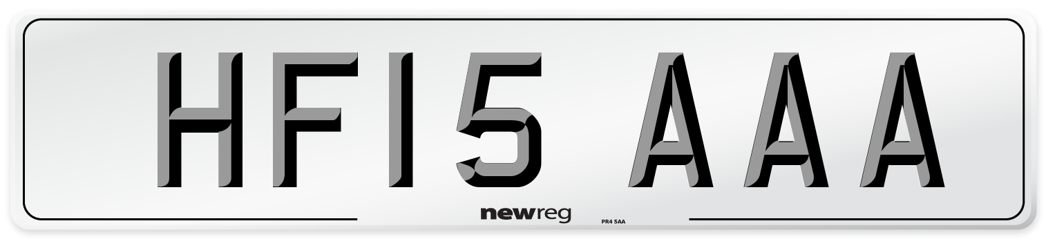HF15 AAA Front Number Plate
