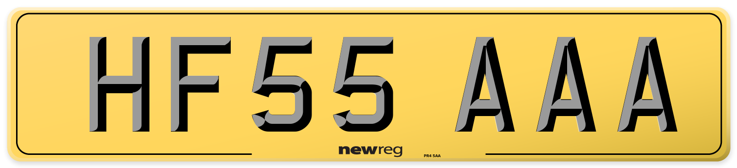 HF55 AAA Rear Number Plate