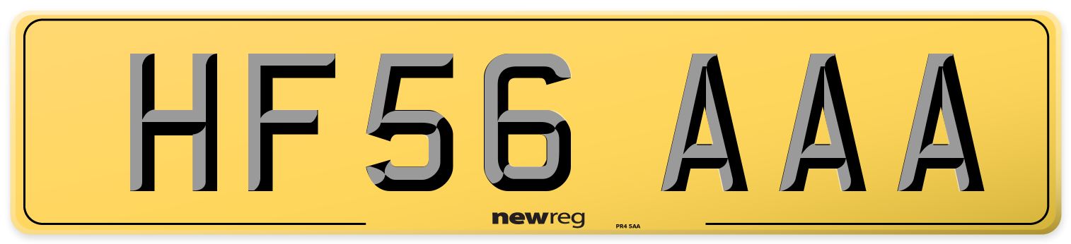 HF56 AAA Rear Number Plate