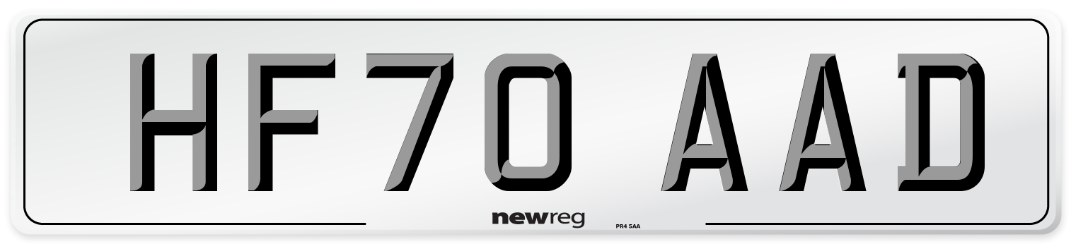 HF70 AAD Front Number Plate