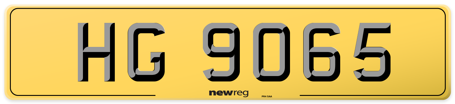 HG 9065 Rear Number Plate
