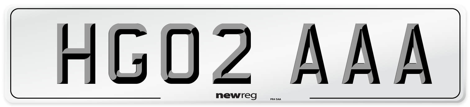 HG02 AAA Front Number Plate