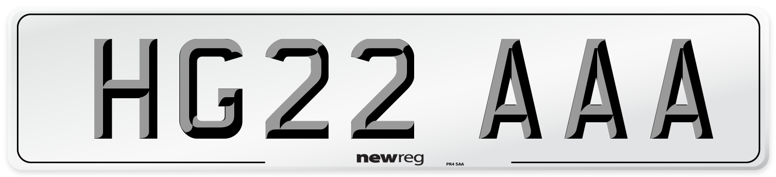 HG22 AAA Front Number Plate