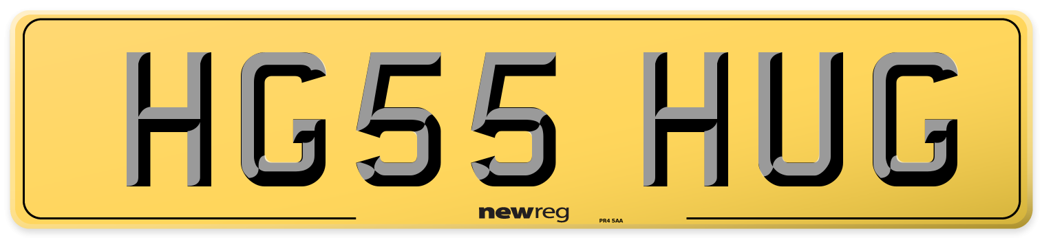 HG55 HUG Rear Number Plate