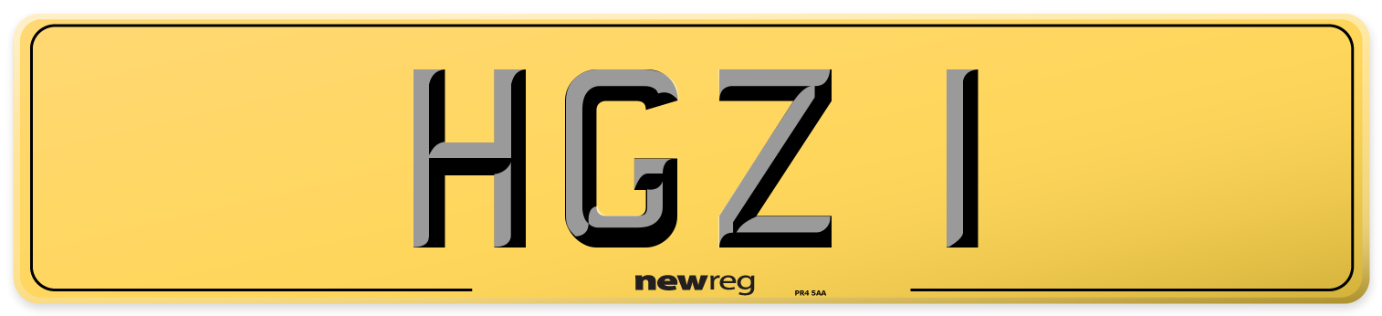HGZ 1 Rear Number Plate