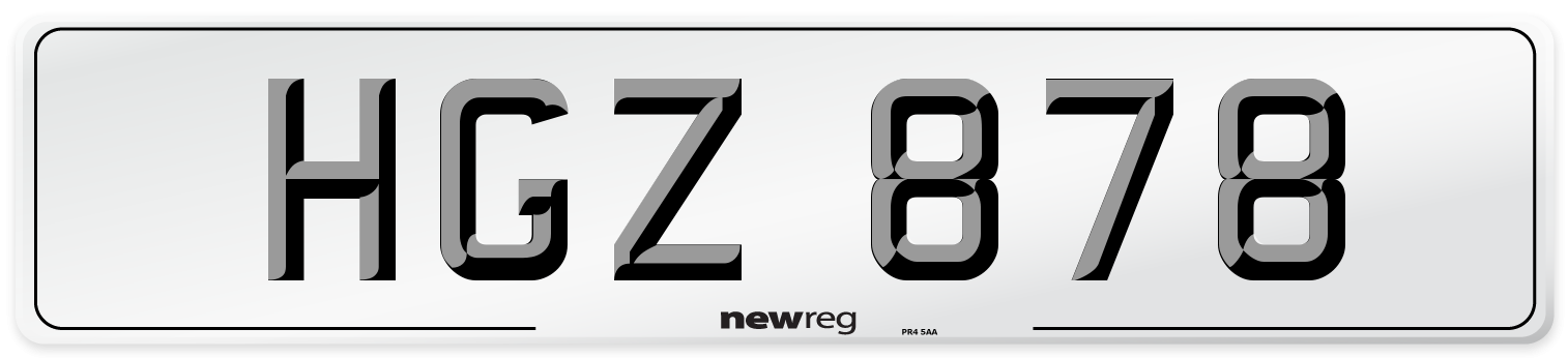 HGZ 878 Front Number Plate