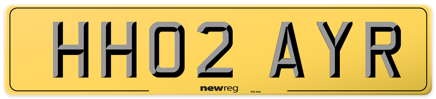 HH02 AYR Rear Number Plate