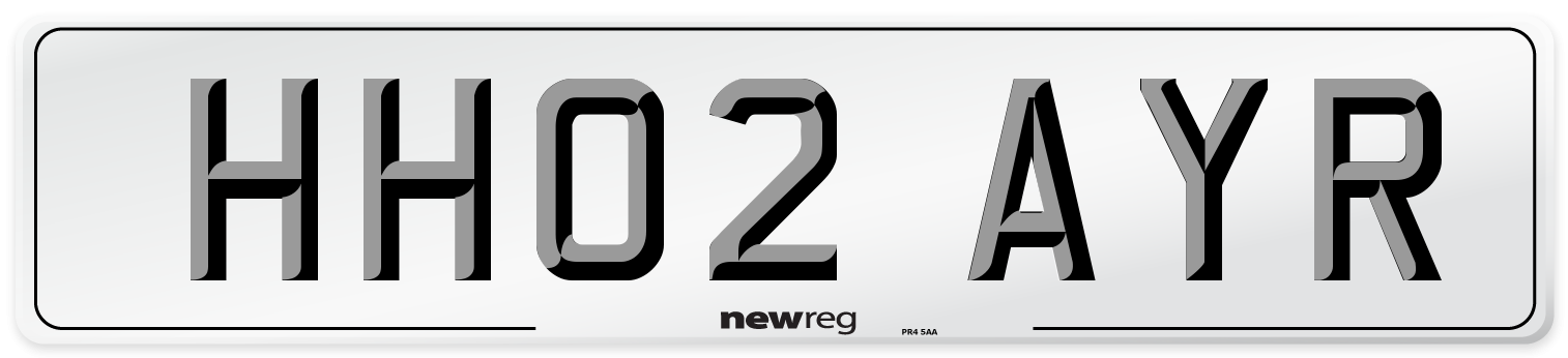 HH02 AYR Front Number Plate
