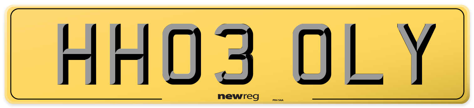HH03 OLY Rear Number Plate