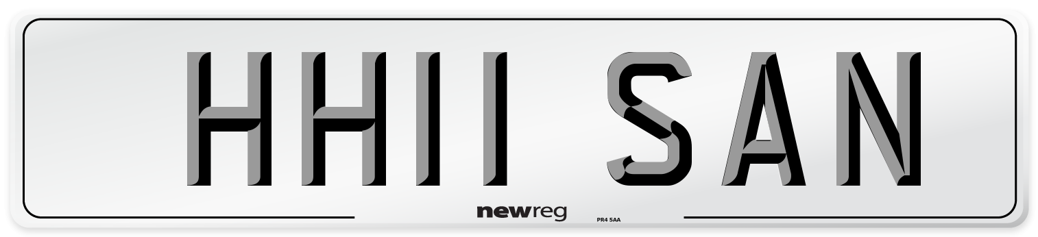 HH11 SAN Front Number Plate