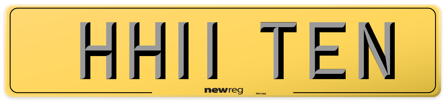 HH11 TEN Rear Number Plate