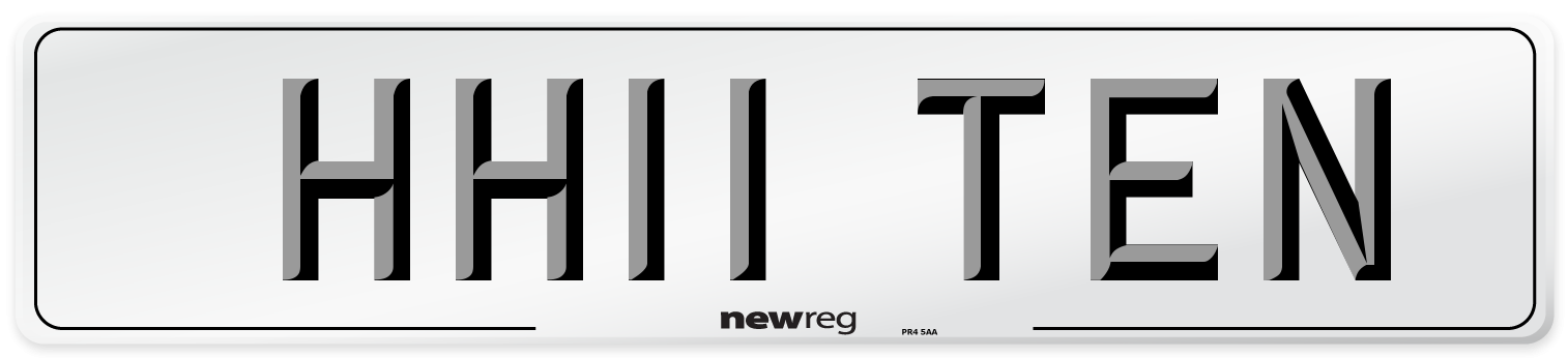 HH11 TEN Front Number Plate