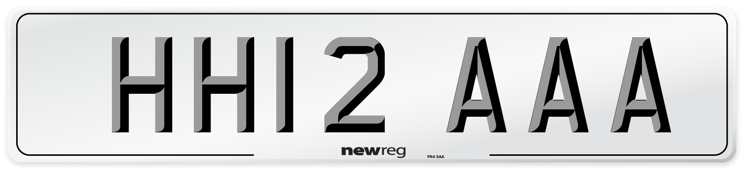HH12 AAA Front Number Plate