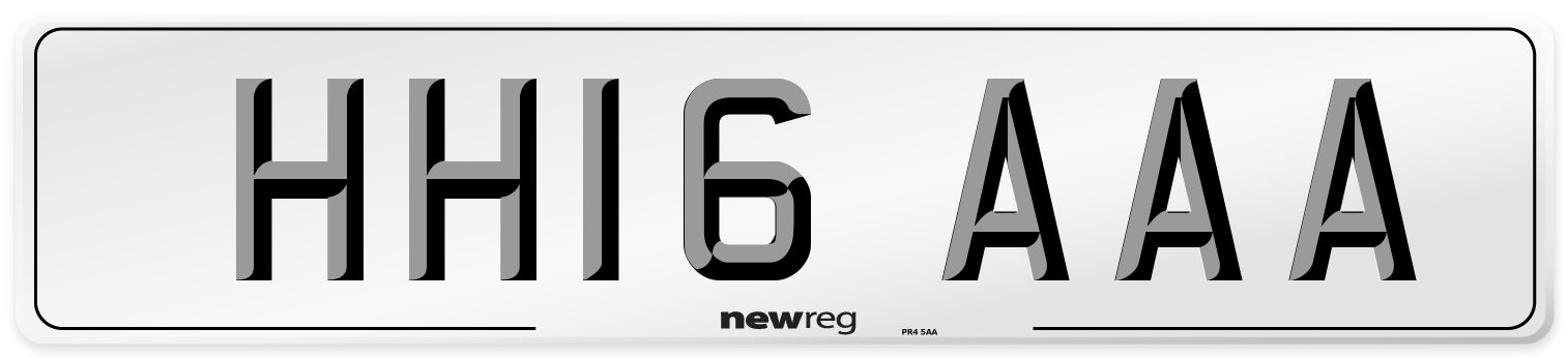 HH16 AAA Front Number Plate