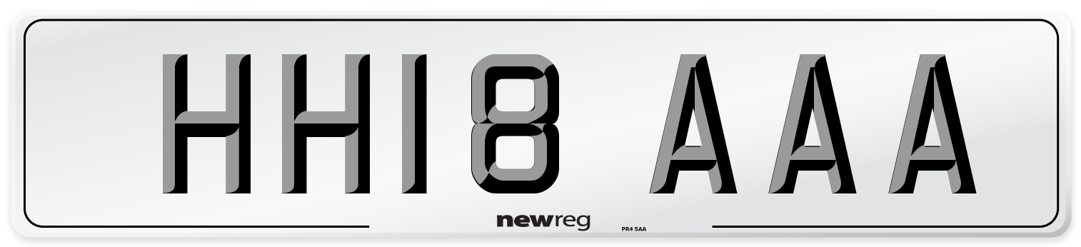 HH18 AAA Front Number Plate