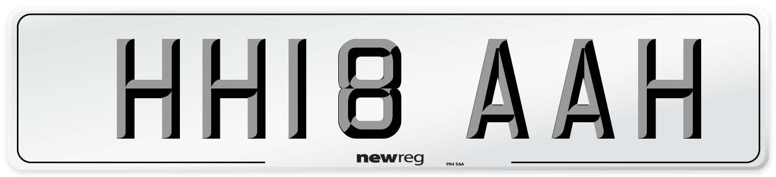 HH18 AAH Front Number Plate