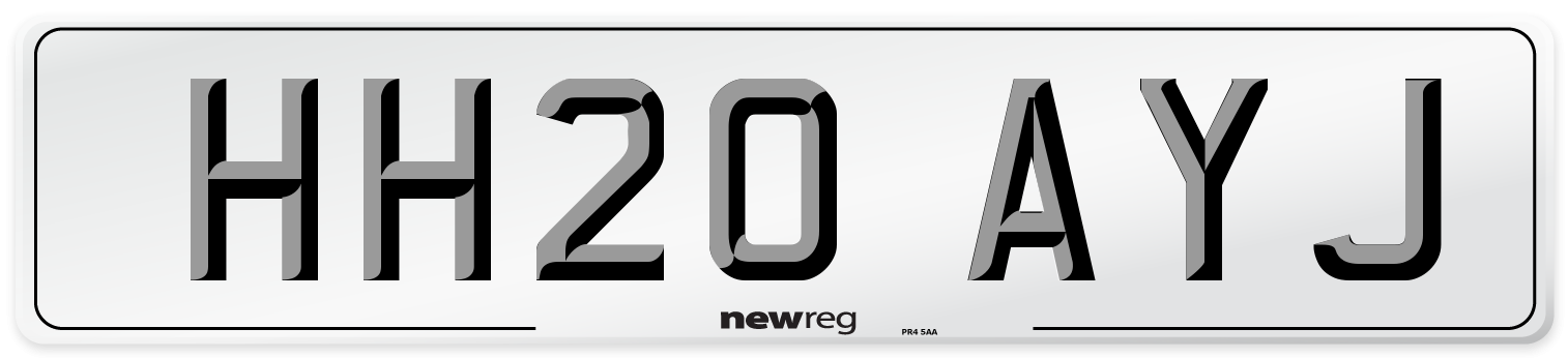 HH20 AYJ Front Number Plate