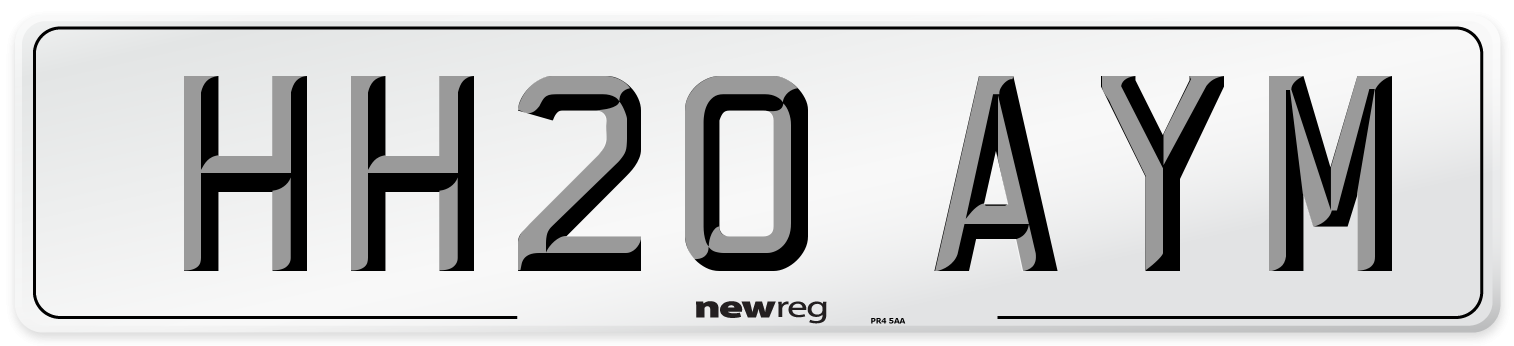 HH20 AYM Front Number Plate