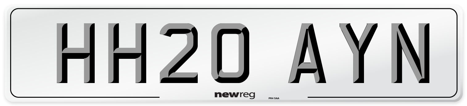 HH20 AYN Front Number Plate