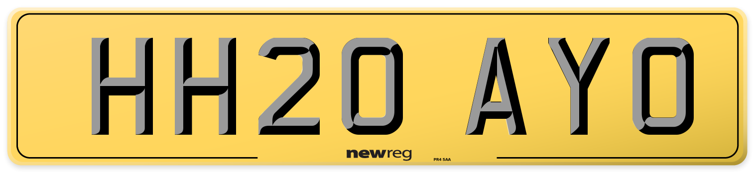 HH20 AYO Rear Number Plate