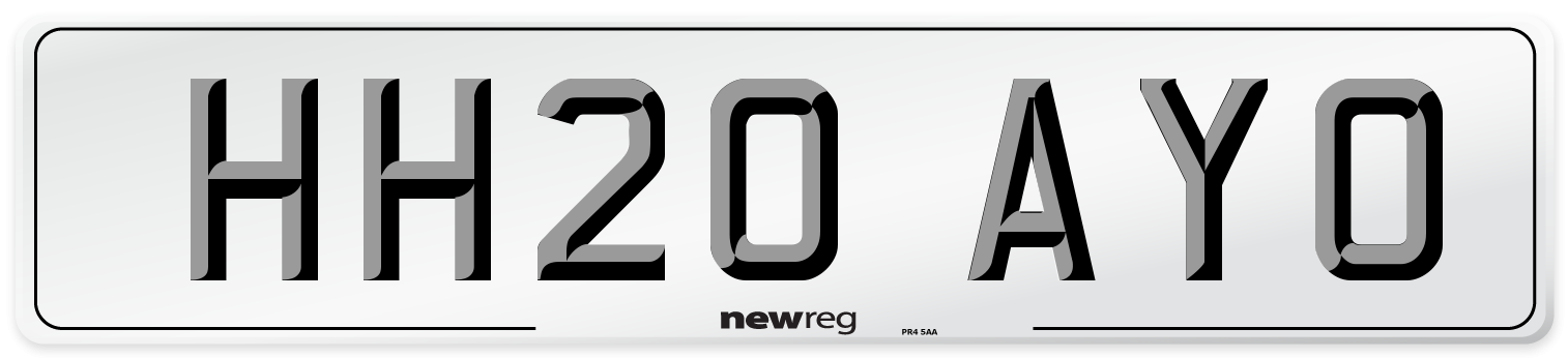 HH20 AYO Front Number Plate