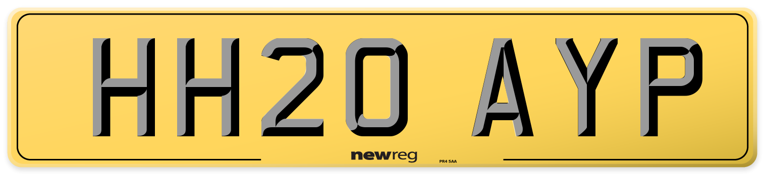 HH20 AYP Rear Number Plate