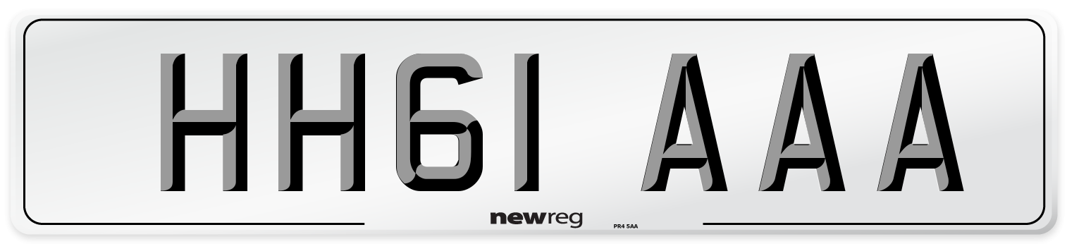 HH61 AAA Front Number Plate