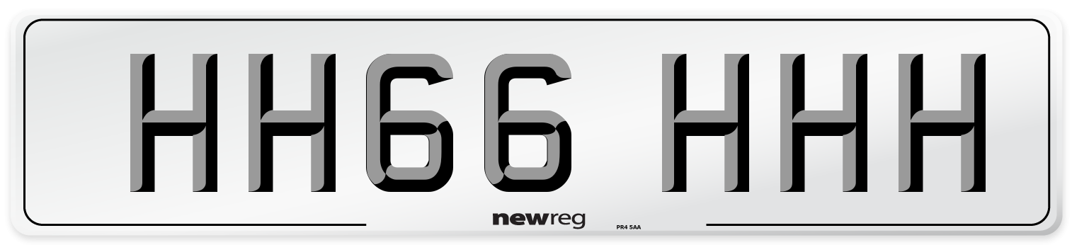 HH66 HHH Front Number Plate
