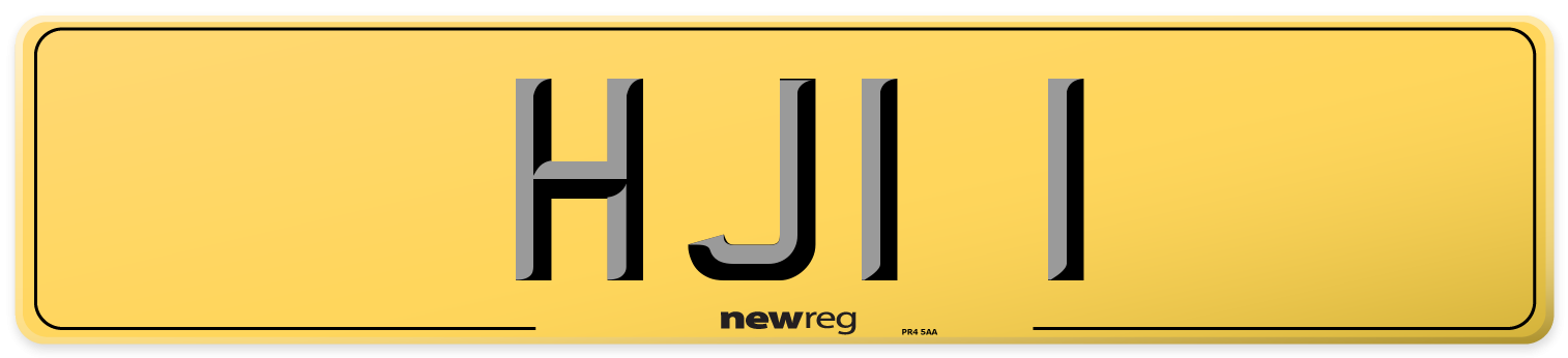 HJI 1 Rear Number Plate