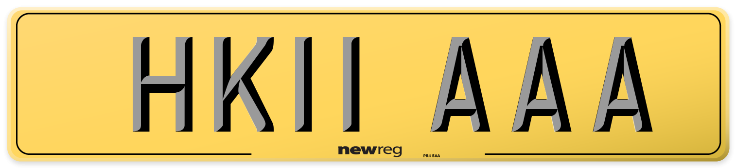 HK11 AAA Rear Number Plate