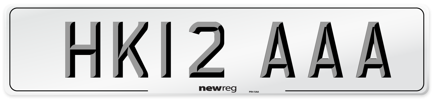 HK12 AAA Front Number Plate