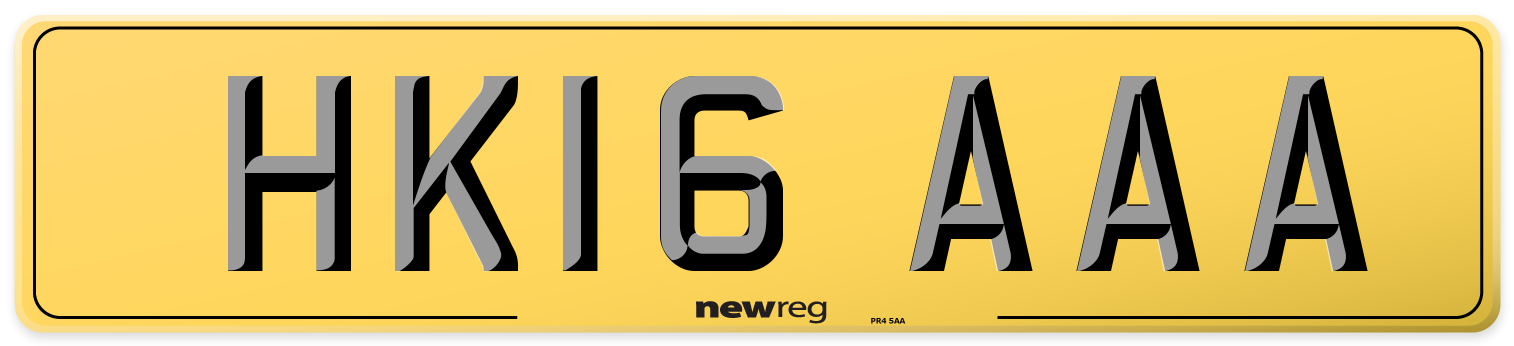 HK16 AAA Rear Number Plate